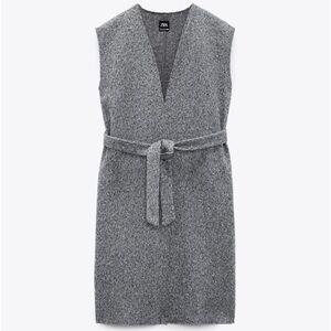 Zara belted boucle vest